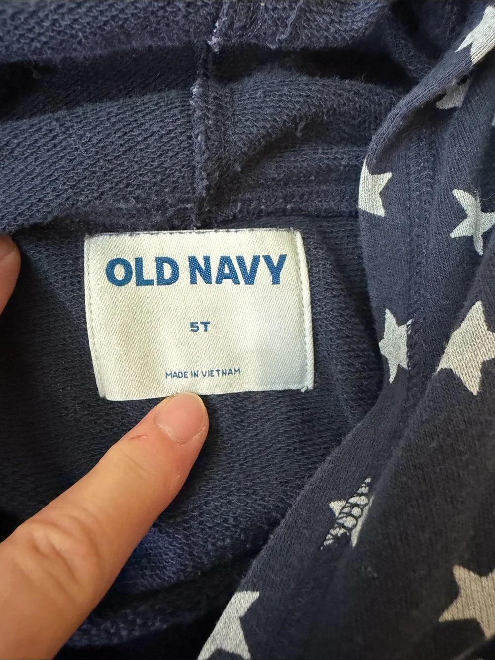 Old Navy Navy Hoodie with White Star Print
